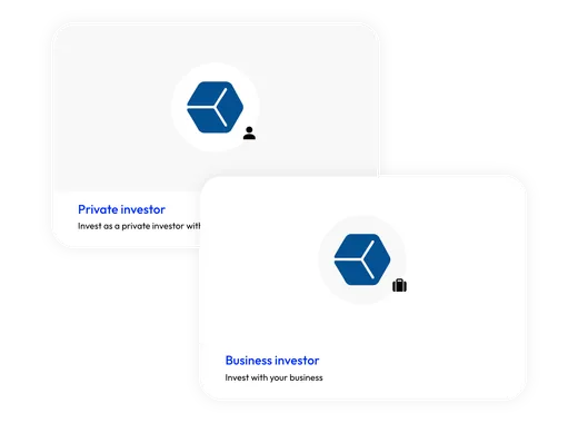 Onboarding flow for private and business investors with KYC verification